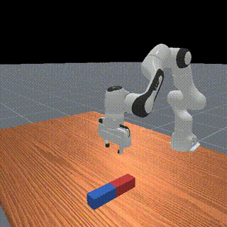 LiftPegUpright skill demo — robot arm lifting a peg to upright position